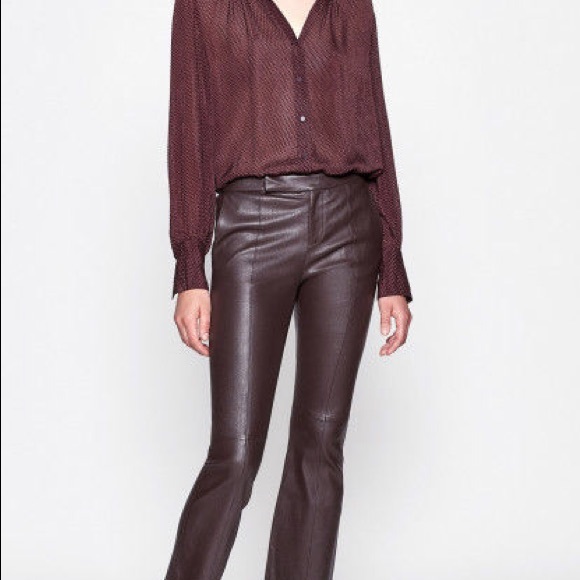 NWT Equipment Merlot Leather Trouser